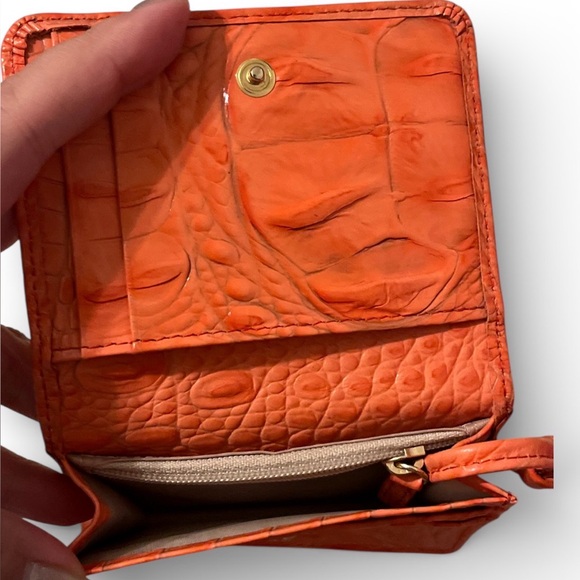 BRAHMIN Jane Mine Bifold Wallet Croco Leather Mandarin Orange - Picture 4 of 4